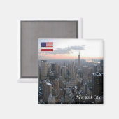 zUS099 NEW YORK CITY, PANORAMA,冷蔵庫 マグネット (正面/裏面)