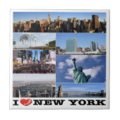 zUS107 NEW YORK CITY I Love, mosaic, Ceramic Tile タイル (正面)