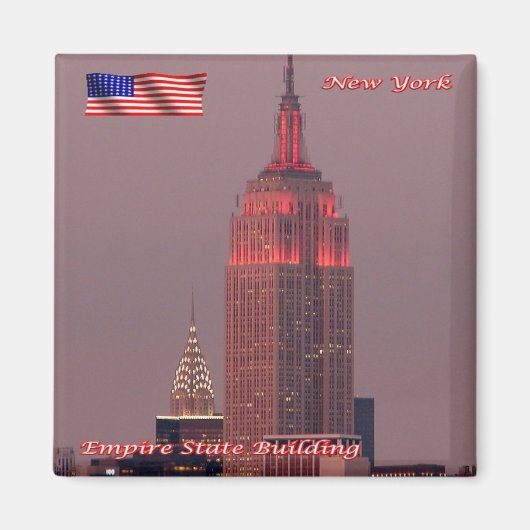 zUS108 EMPIRE STATE建物、ニューヨーク、冷蔵庫 マグネット (正面)