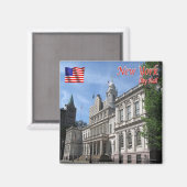 zUS111 NEW YORK CITY, City Hall，アメリカ，冷蔵庫 マグネット (正面/裏面)