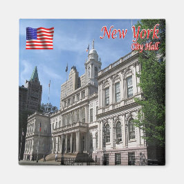 zUS111 NEW YORK CITY, City Hall，アメリカ，冷蔵庫 マグネット