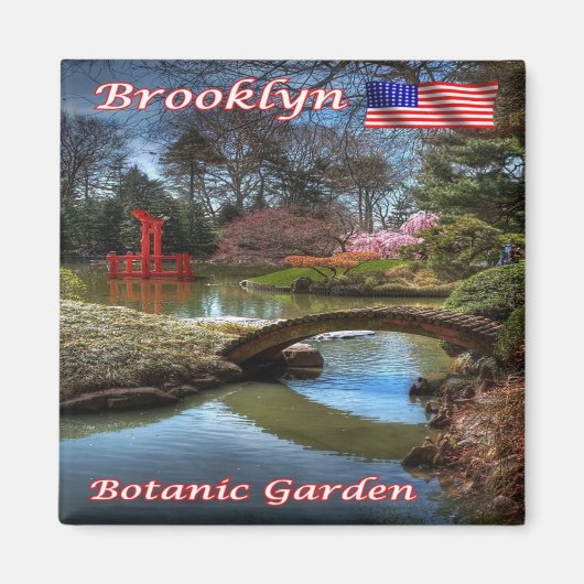 zUS114 BROOKLYN BOTANIC GARDEN，ニューヨーク，冷蔵庫 マグネット (正面)