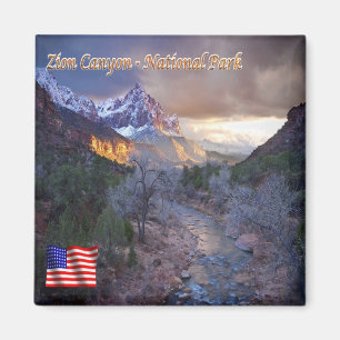 zUS116 ZION CANYON国立公園(ユタ州、冷蔵庫) マグネット
