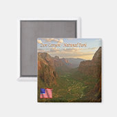 zUS117 ZION CANYON National Park, Utah,冷蔵庫 マグネット (正面/裏面)