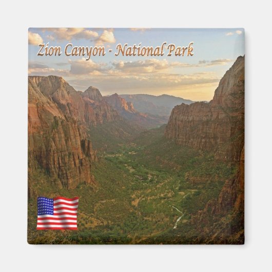zUS117 ZION CANYON National Park, Utah,冷蔵庫 マグネット (正面)