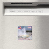 zUS123イエローストーンN.P. Geyser,アメリカ,冷蔵庫 マグネット (インサイチュ (食洗機))