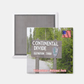 ZUS125イエローストーンN.P.コンチネンタルディバイド、冷蔵庫 マグネット (正面/裏面)