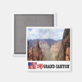 zUS141 GRAND CANYON I Love，アリゾナ，冷蔵庫 マグネット (正面/裏面)