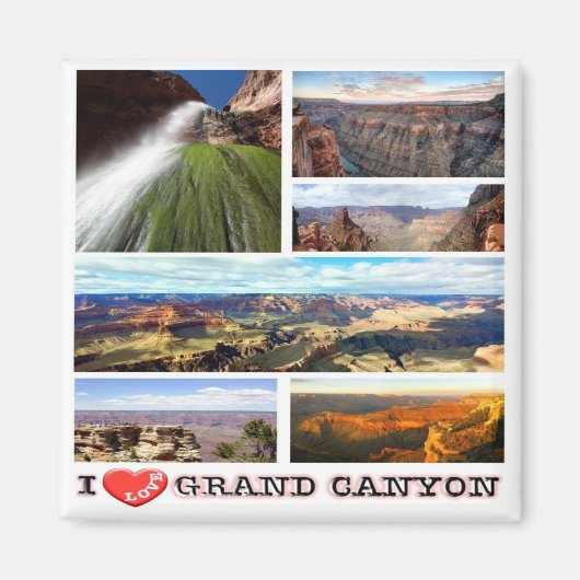 zUS147 GRAND CANYON I Love，モザイク，アリゾナ，冷蔵庫 マグネット (正面)