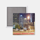 zUS174ロサンゼルス、ダウンタウン、夜、冷蔵庫 マグネット (正面/裏面)