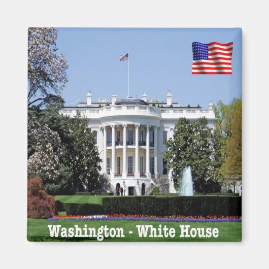 zUS180 WASHINGTON, White House, America,冷蔵庫 マグネット (正面)