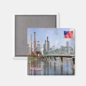 zUS182 PORTLAND, Oregon，アメリカ，冷蔵庫 マグネット (正面/裏面)