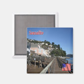 zUS196 SAUSALITO, Promenade, California,冷蔵庫 マグネット (正面/裏面)