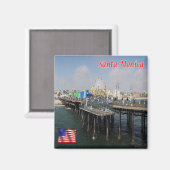 zUS201 SANTA MONICAビーチ、カリフォルニア、冷蔵庫 マグネット (正面/裏面)