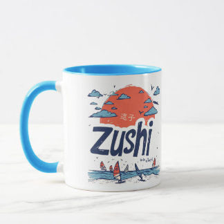 Zushi Japan Illustrated Coastal Travel Mug マグカップ