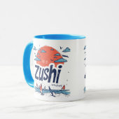Zushi Japan Illustrated Coastal Travel Mug マグカップ (正面左)