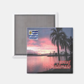 zUY009 MALDONADO, Sunset, Uruguay,アメリカ,冷蔵庫 マグネット (正面/裏面)