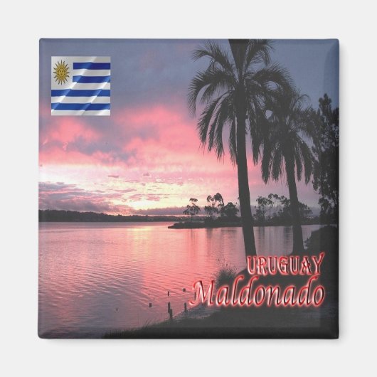 zUY009 MALDONADO, Sunset, Uruguay,アメリカ,冷蔵庫 マグネット (正面)