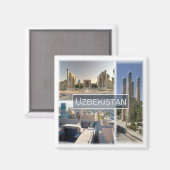 zUZ005ウズベキスタン、モザイク、アジア、冷蔵庫 マグネット (正面/裏面)