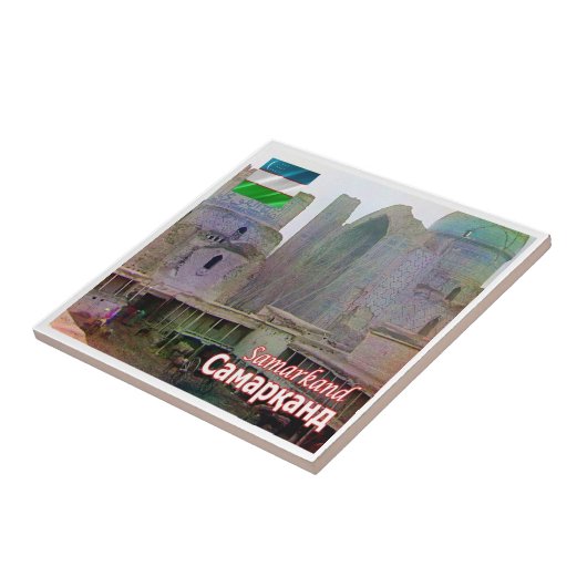 zUZ007 SAMARKAND, Bibi-Khanym Mosque, タイル (側面)