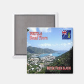 zVG004 TORTOLA Road Town，英国のヴァージン,冷蔵庫 マグネット (正面/裏面)