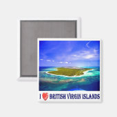 zVG007英国ヴァージン諸島I Love,冷蔵庫 マグネット (正面/裏面)
