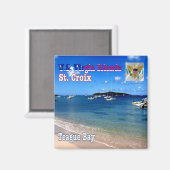 zVI008 SAINT CROIX, Teague Bay,ヴァージン諸島， マグネット (正面/裏面)
