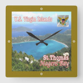 zVI012 SAINT THOMAS, Magens Bay,ヴァージン諸島， スクエア壁時計 (正面)