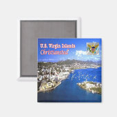 zVI013ヴァージン諸島、クリスチャン、冷蔵庫 マグネット (正面/裏面)