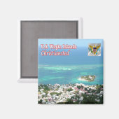 zVI014ヴァージン諸島、クリスチャン、冷蔵庫 マグネット (正面/裏面)