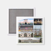 zVN004 HO CHI MINH，モザイク，ベトナム，アジア，冷蔵庫 マグネット (正面/裏面)