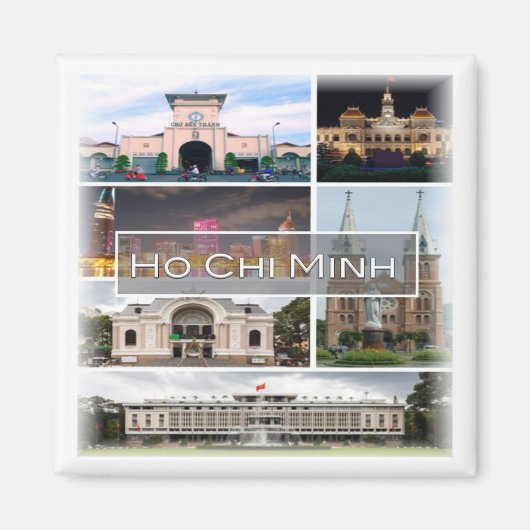 zVN004 HO CHI MINH，モザイク，ベトナム，アジア，冷蔵庫 マグネット (正面)