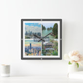 zVN012 VIETNAM, Mosaic, Asia, スクエア壁時計 (ホーム)