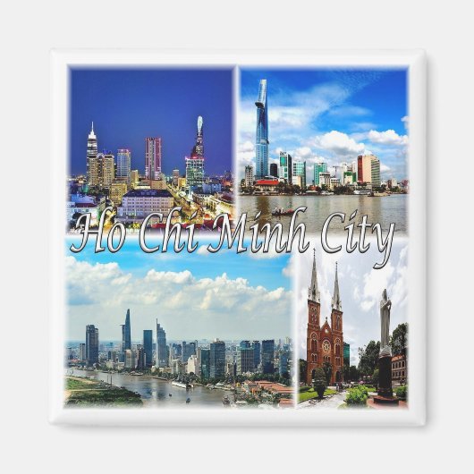 zVN013 HO CHI MINHシティサイゴン，モザイク，冷蔵庫 マグネット (正面)