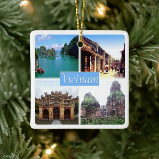 zVN014ベトナム,モザイク,アジア, セラミックオーナメント (ツリー)