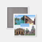 zVN014 VIETNAM，モザイク，アジア，冷蔵庫 マグネット (正面/裏面)