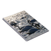 Zwanen in een groep op het water met glinsterend z ノートブック (右側)