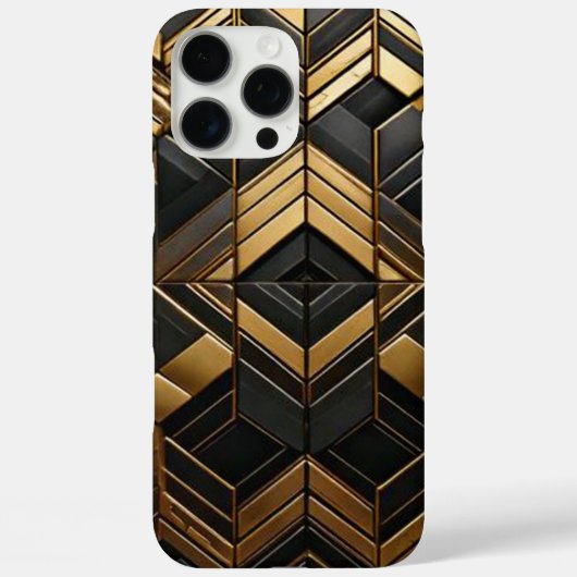 Zwart goud bling retro Case-Mate iPhoneケース (裏面)