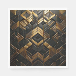 Zwart Goud Retro スタンダードランチョンナプキン