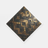 Zwart Goud Retro スタンダードランチョンナプキン (角)