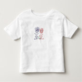Zwei Blumen mit Herz トドラーTシャツ (正面)