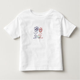Zwei Blumen mit Herz トドラーTシャツ