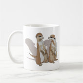 zwei Erdmännchen mit Schatten コーヒーマグカップ (左)