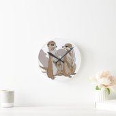 zwei Erdmännchen mit Schatten ラウンド壁時計 (ホーム)