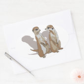 zwei Erdmännchen mit Schatten 楕円形シール (封筒)