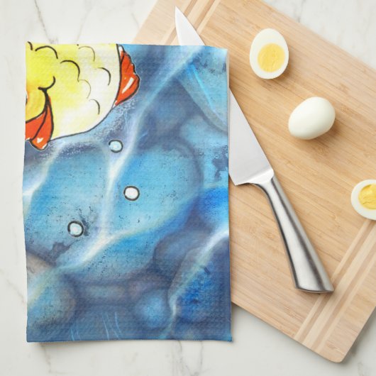 Zwei fröhliche Fische キッチンタオル (四つ折り)