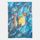 Zwei fröhliche Fische キッチンタオル (縦)