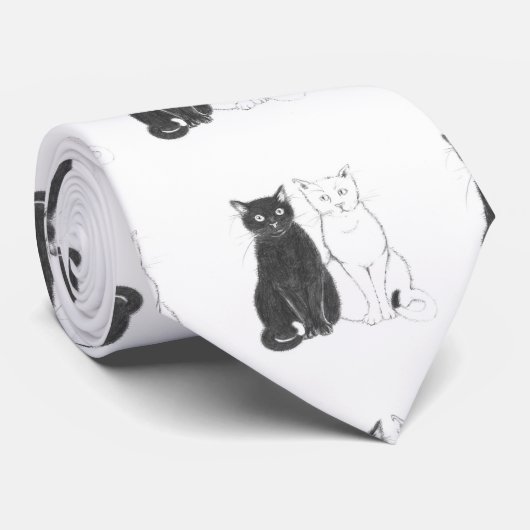 Zwei Katzen ネクタイ (ロール)