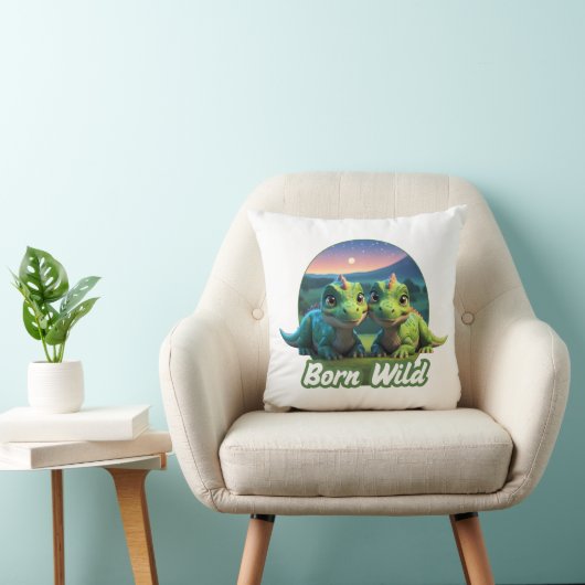 Zwei kleine Dinos - Born Wild クッション (椅子)