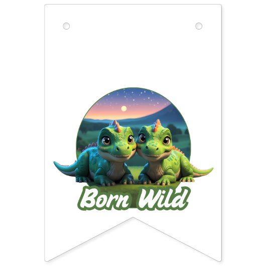 Zwei kleine Dinos - Born Wild  バンティングフラッグ (第1の旗)